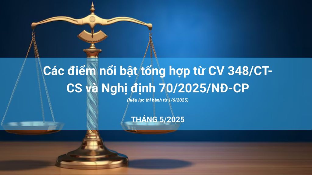Tổng hợp điểm nổi bật - CV 348/CT-CS và Nghị định 70/2025/NĐ-CP