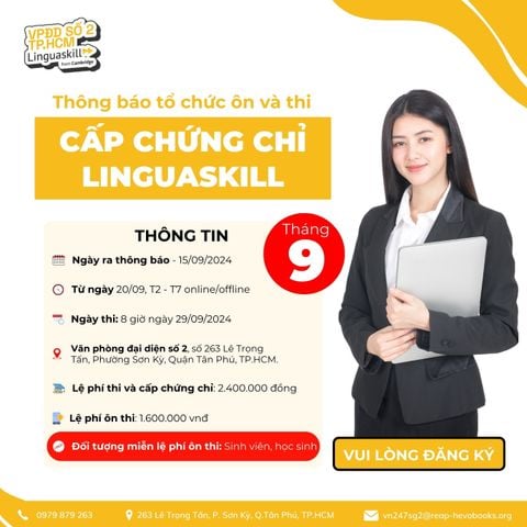 THÔNG BÁO VỀ VIỆC TỔ CHỨC THI VÀ CẤP CHỨNG CHỈ LINGUASKILL - THÁNG 09/2024