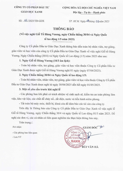 nghỉ lễ