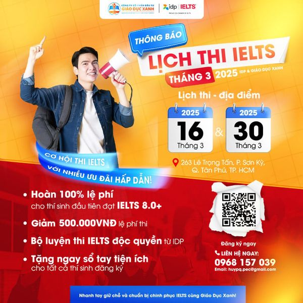 thông báo lịch thi IELTS