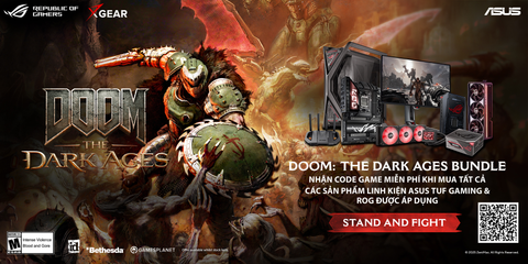 Mua Linh Kiện ASUS TUF GAMING & ROG tại Xgear, Nhận Code Game DOOM Và Cơ Hội Trúng Bộ Máy Powered By ASUS