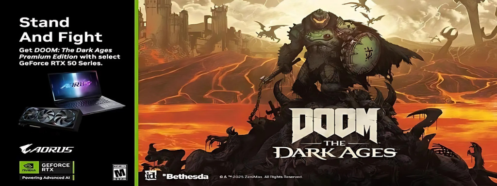 Mua VGA RTX 5070 Trở Lên Nhận Code Game DOOM: The Dark Ages Premium Edition