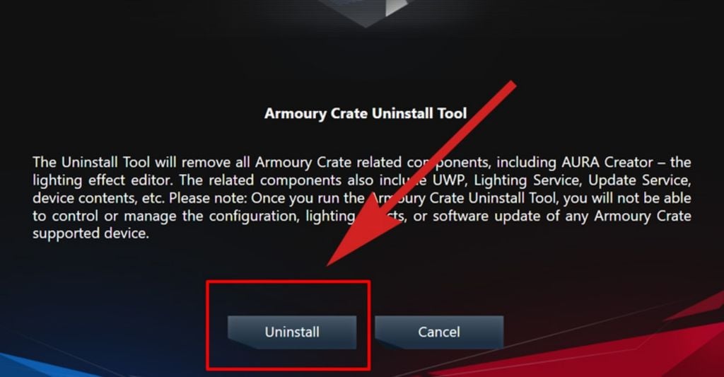Hướng dẫn cách gỡ Armoury Crate