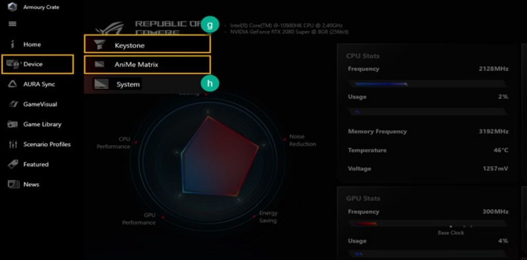 Tối ưu và quản lý hiệu suất hệ thống bằng Armoury Crate
