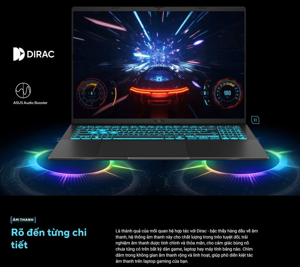 Âm thanh Laptop Gaming ASUS AI V16 K3607VJ-RP106W