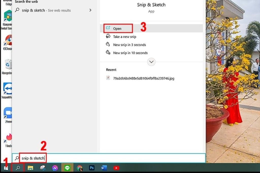 chụp màn hình laptop ausu bằng snip sketch