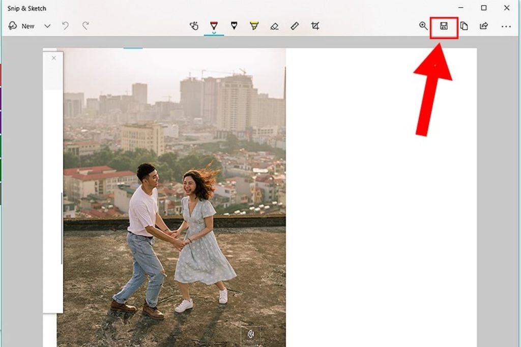 tiến hành lưu ảnh chụp màn hình laptop asus bằng snip sketch