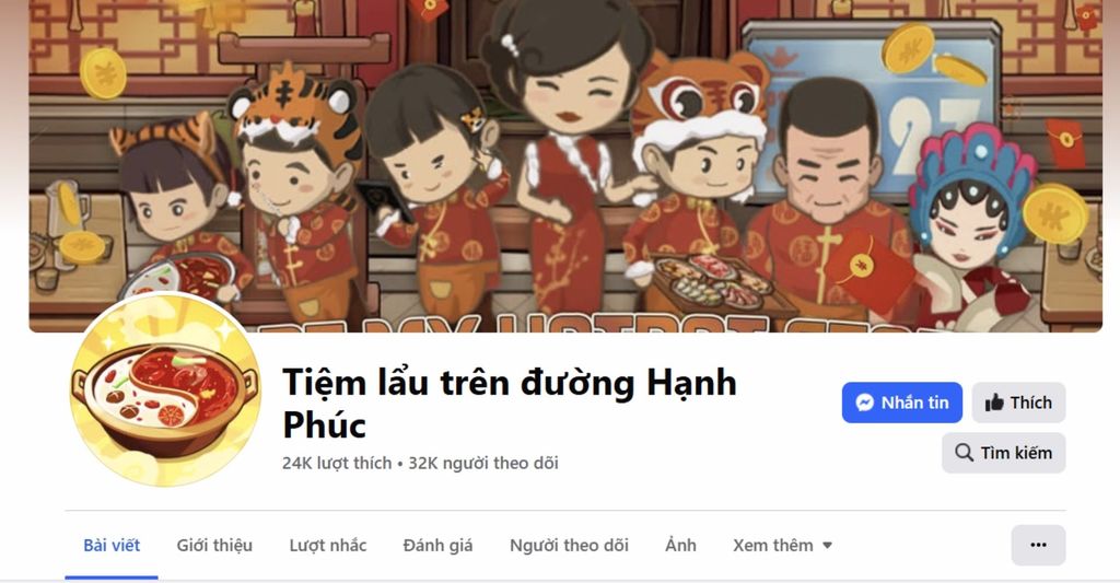 thường xuyên theo dõi fanpage để nhận mã code game tiệm lẩu đường hạnh phúc