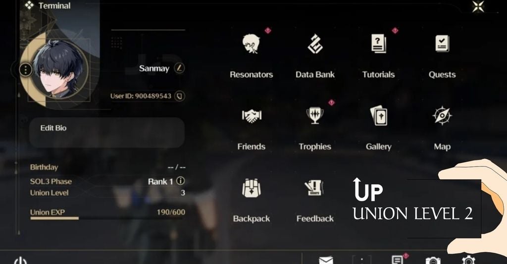 đảm bảo tài khoảng ở level Union Level 2 trở lên để có thể nhập code Wuthering Wave