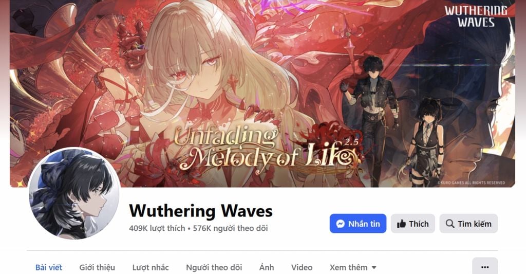 săn mã code Wuthering Wave trên fanpage chính thức
