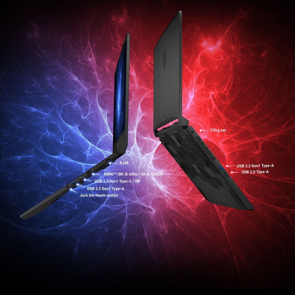 MSI Katana 15 B13UDXK 2270VN có đa dạng cổng kết nối