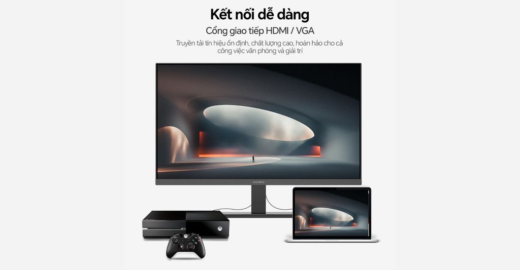Màn hình KOORUI E2711F đầy đủ cổng kết nối với các thiết bị ngoại vi
