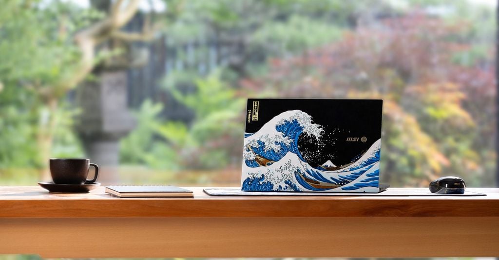 laptop MSI Prestige 13 AI+ Ukiyo-e Edition sở hữu thiết kế gọn nhẹ chuẩn doanh nhân