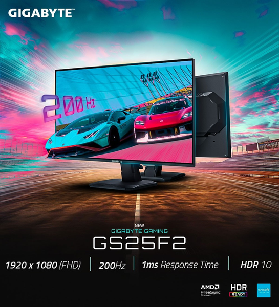 Xgear Màn hình GIGABYTE GS25F2 24.5 inch FHD 200Hz IPS