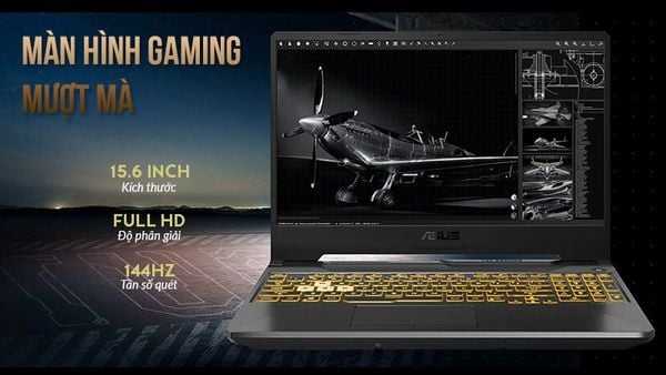 Laptop Asus TUF Gaming FA506NCR HN047W chuẩn quân đội, CPU Ryzen 7, GPU RTX 3050 – lựa chọn bền bỉ cho game thủ