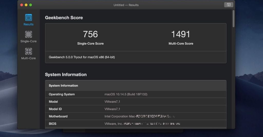 đợi kết quả sau khi chạy phần mềm Geekbench