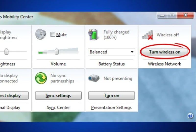 cách mở wifi laptop ASUS hệ điều hành Windows 7