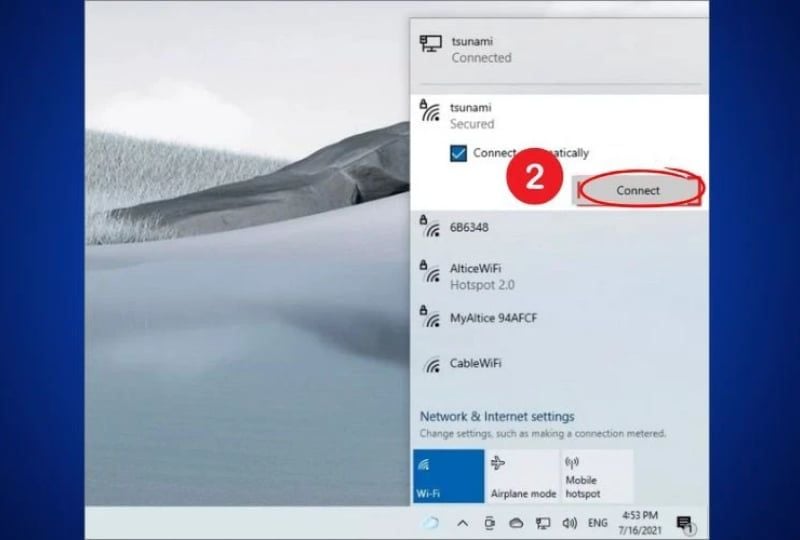 cách mở wifi laptop ASUS hệ điều hành Windows 10