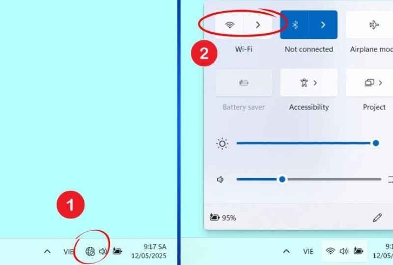mở wifi laptop ASUS hệ điều hành Windows 11