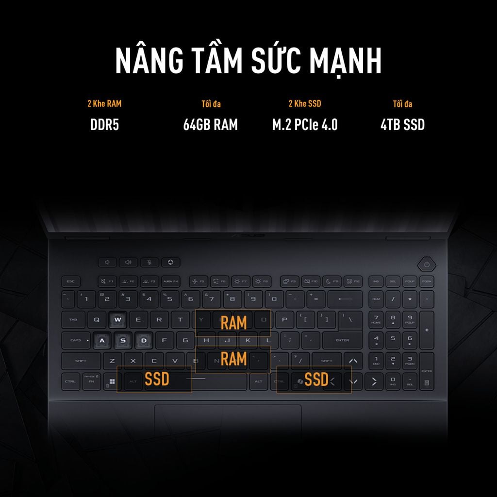 Laptop ASUS gaming&nbsp;Intel Core i5-13450HX mạnh mẽ