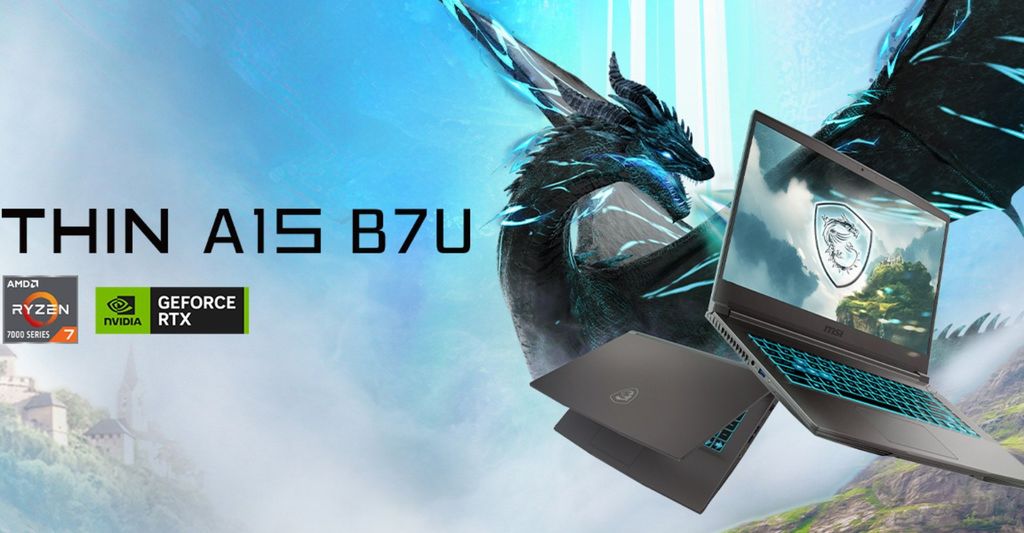 MSI Thin A15 B7UCX 020VN&nbsp;được trang bị bộ vi xử lý AMD Ryzen 5