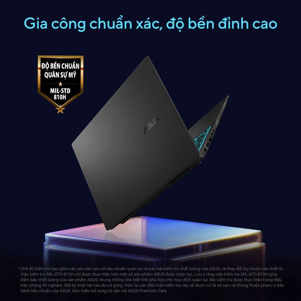 Laptop Gaming Asus AI V16 V3607VU-RP192W sở hữu thiết kế gọn gàng chuẩn quân đội