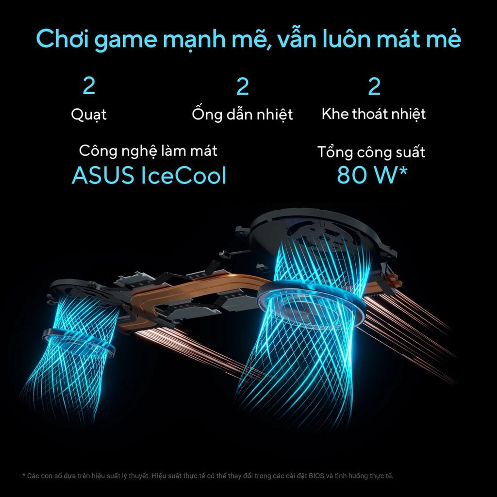Công nghệ tản nhiệt IceCool được tích hợp trên laptop Gaming Asus AI V16 V3607VU