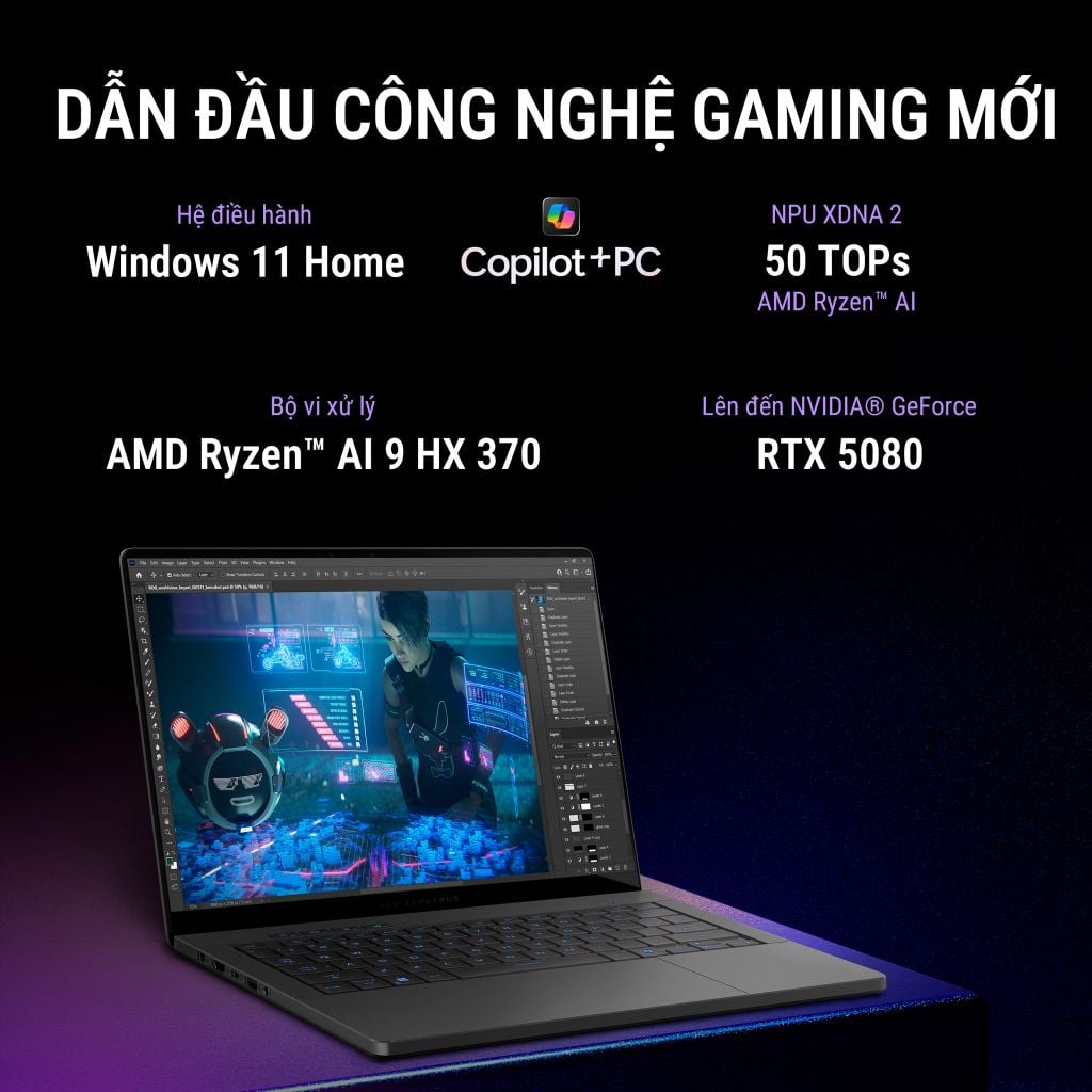 Laptop Gaming Asus ROG Zephyrus G14 GA403WM-QS019WS tích hợp chip AI