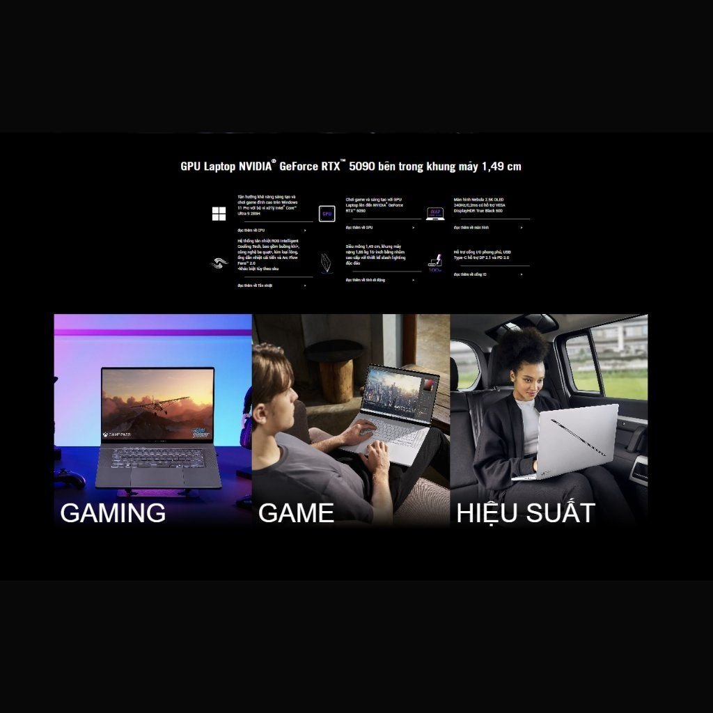 hiệu năng vượt trội của Laptop Gaming Asus ROG Zephyrus G16 GU605CM-QR039W