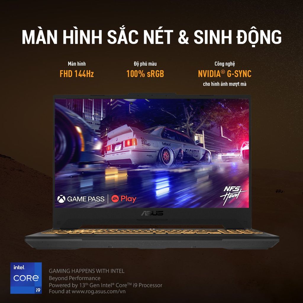 Màn hình Asus TUF F15 FX507VU kết hợp với công nghệ G-Sync hạn chế giật lag, xé hình