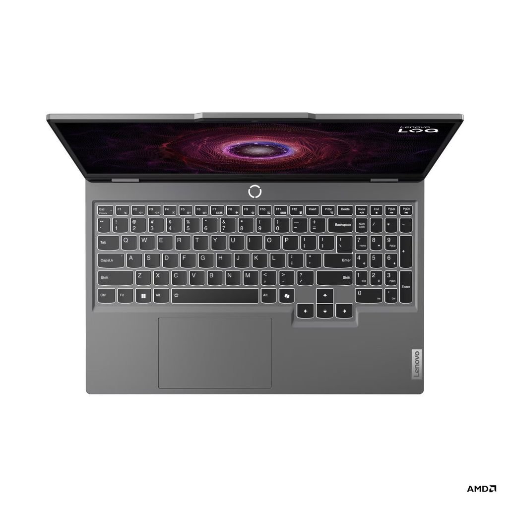 Laptop Gaming Lenovo LOQ 15ARP9 83JC00M3VN sở hữu đèn LED trắng với layout gọn gàng
