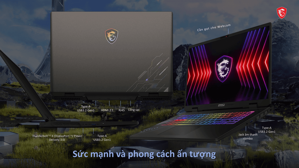 msi crosshair 16 hx ai d2xwfkg 035vn cổng kết nối đa dạng