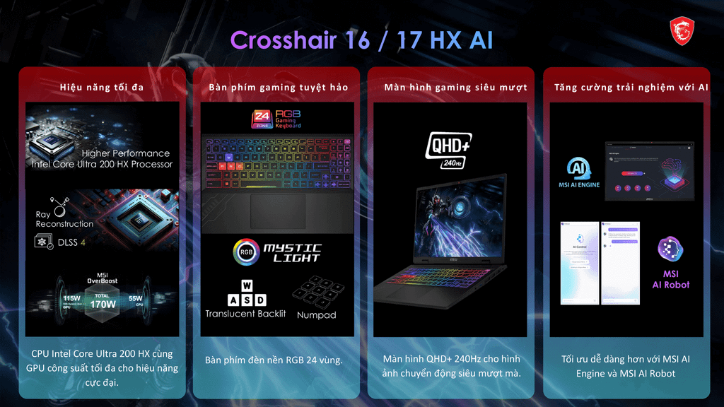 ưu nhược điểm msi crosshair 16 hx ai d2xwfkg 035vn