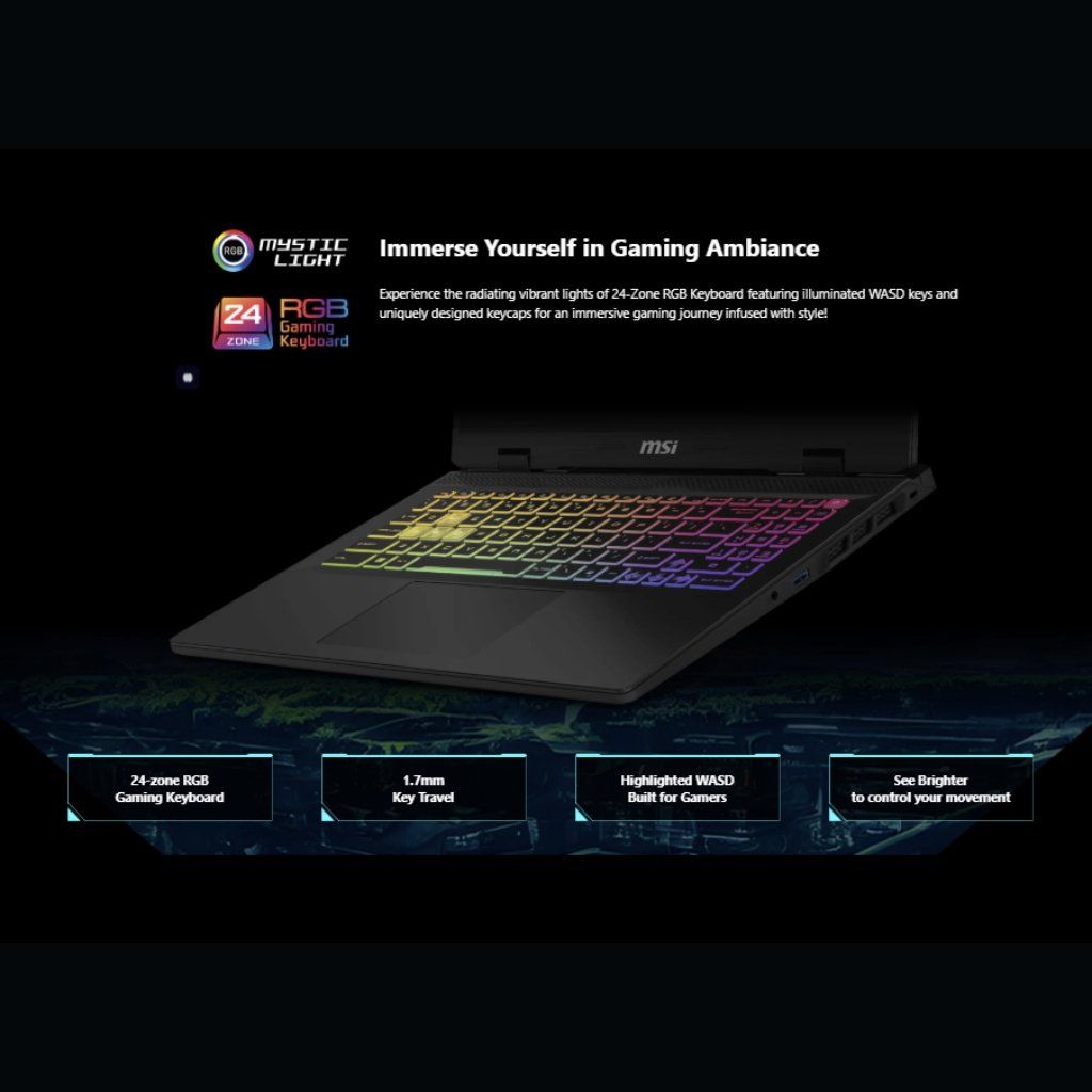 MSI Crosshair 16 HX AI D2XWFKG 036VN bàn phím nhảy mượt mà