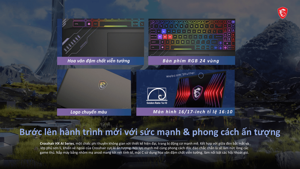 bàn phím đa vùng của crosshair 16 hx d14v