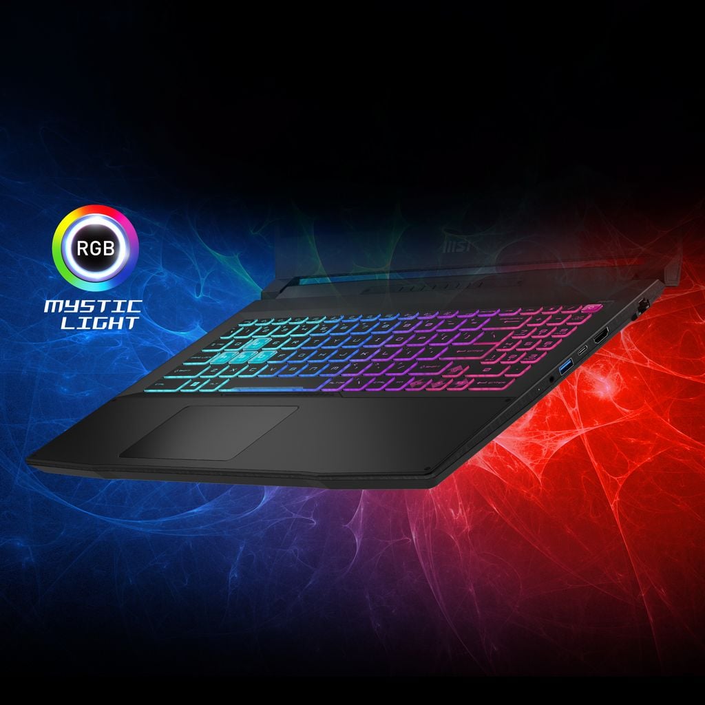 Katana 15 B13UDXK sở hữu bàn phím gaming với 4 vùng RGB
