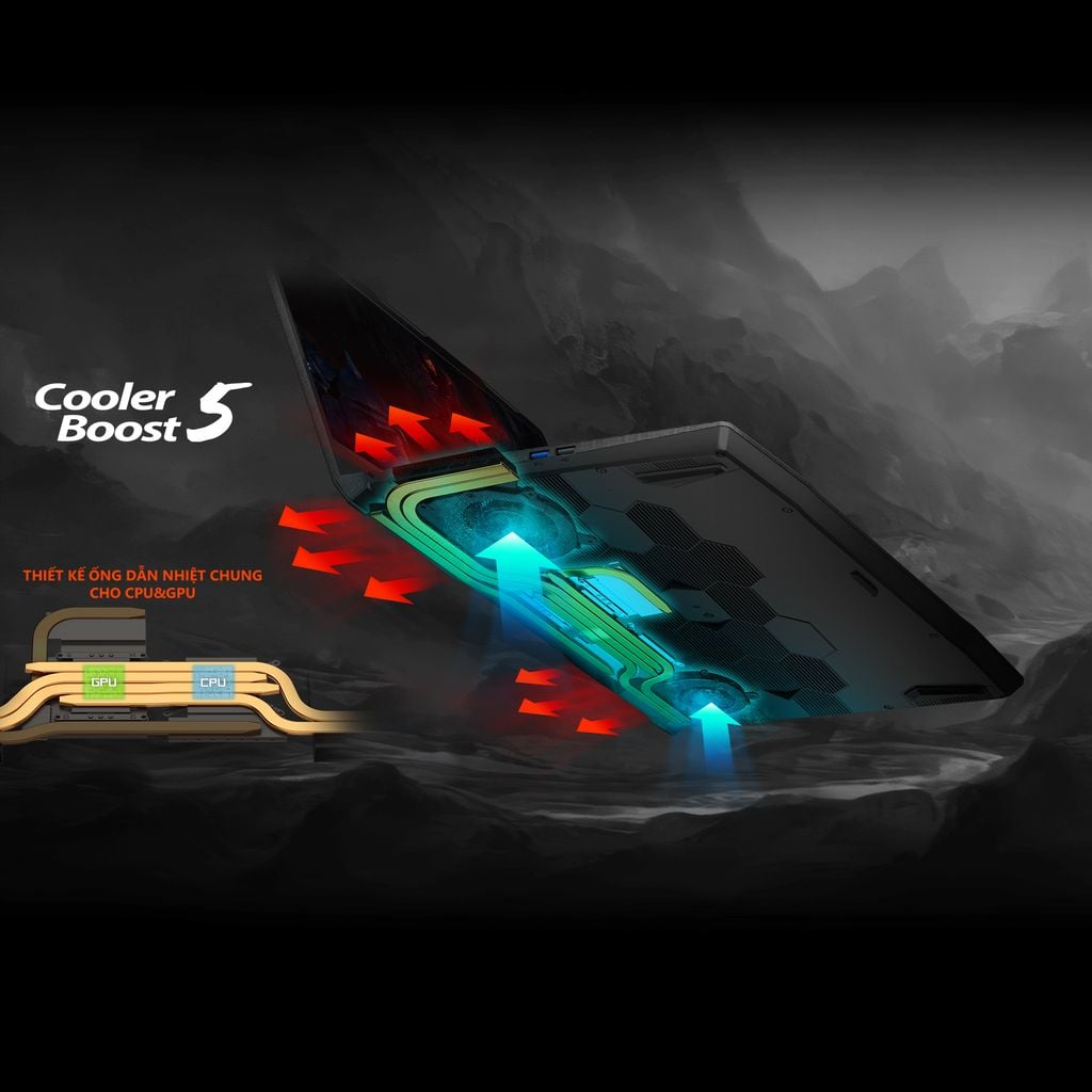 MSI trang bị cho Katana 15 B13UDXK hệ thống tản nhiệt độc quyền Cooler Boost 5