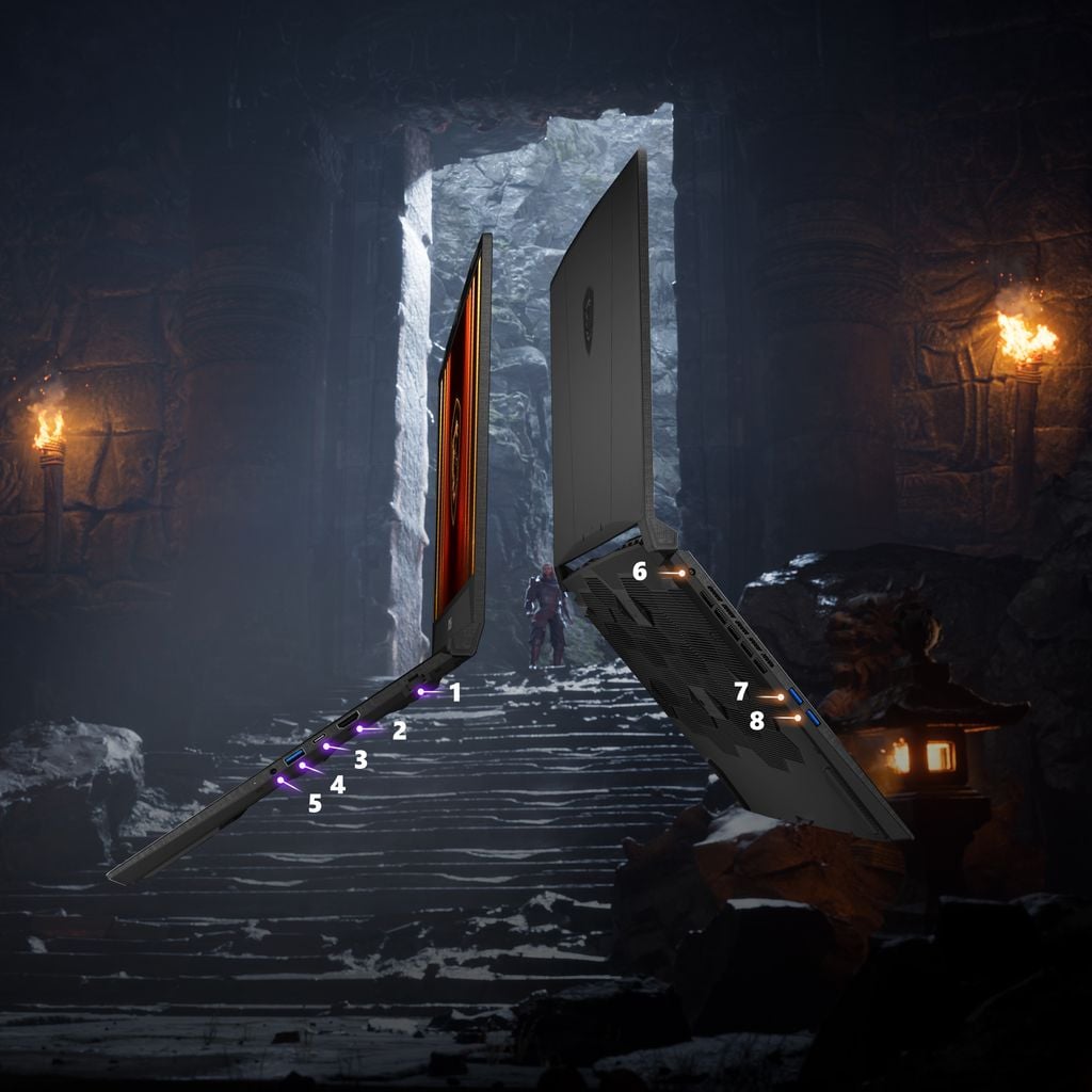 katana 15 hx b14wgk sở hữu đa dạng cổng kết nối