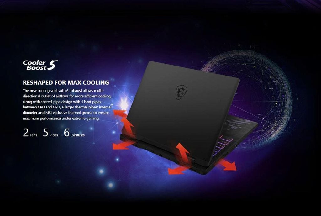 hệ thống tản nhiệt tối ưu của Laptop Gaming MSI Pulse 16 AI C1VGKG 061VN