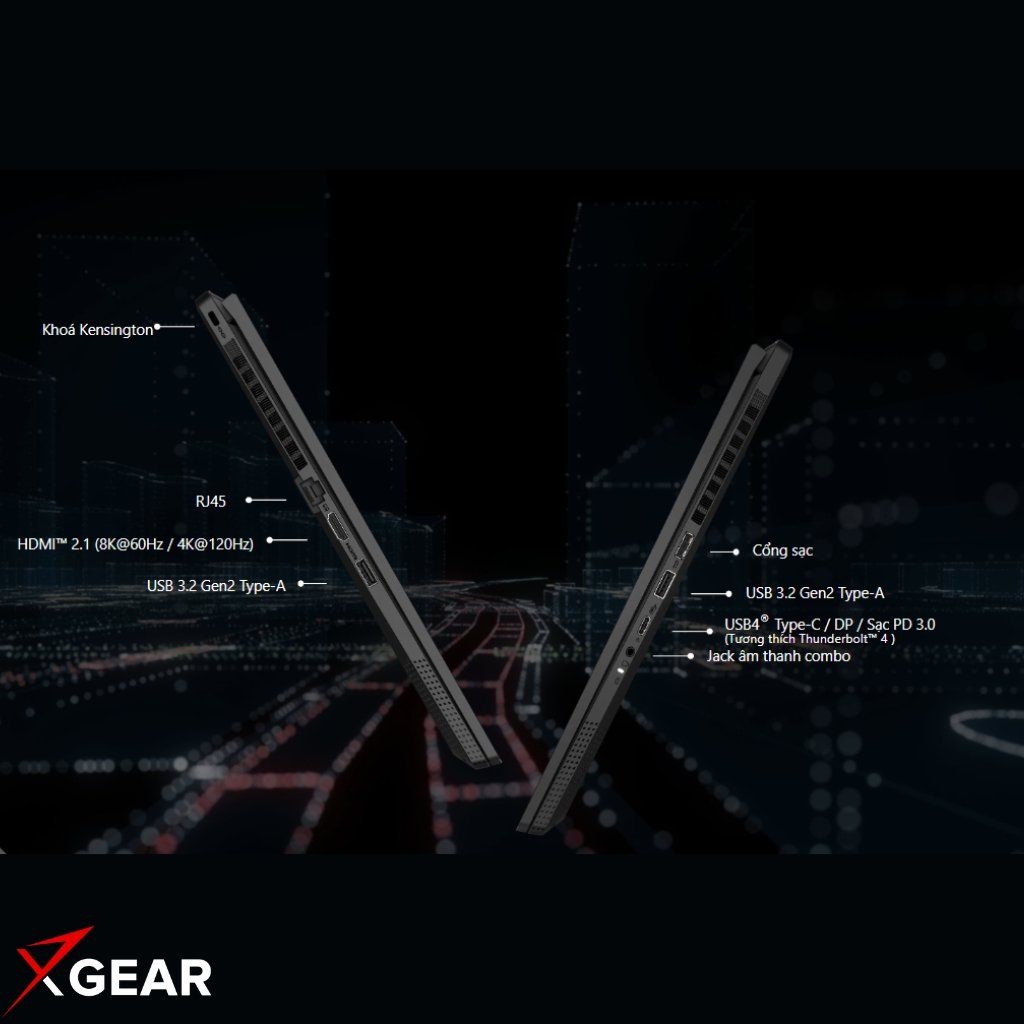 MSI Stealth A16 AI+ A3XWFG 018VN đa dạng cổng ngoại vi kết nối