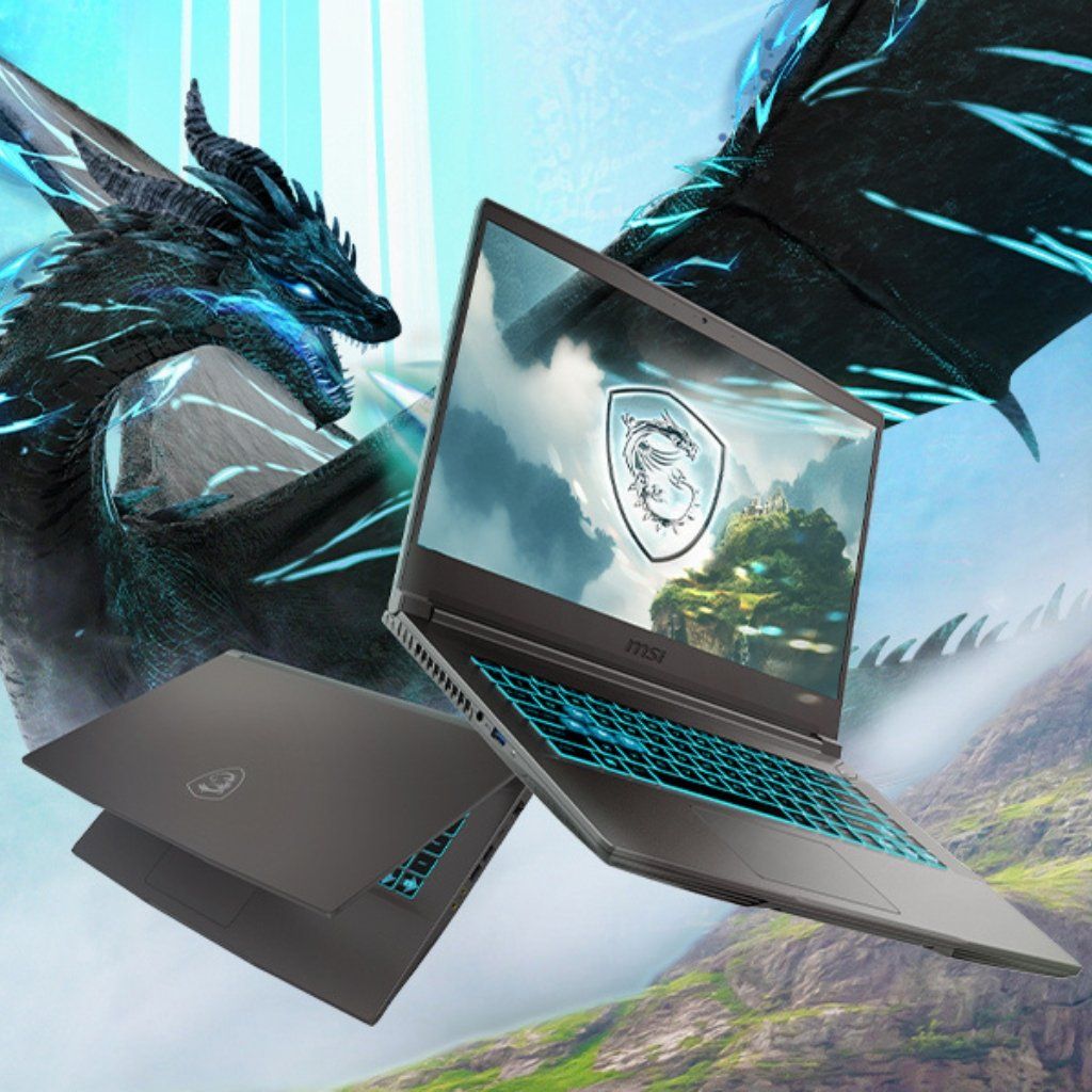 Laptop Gaming MSI Thin 15 B12UCX 2046VN bàn phím đèn LED nền màu xanh