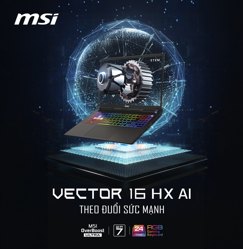 Laptop Gaming MSI Vector 16 HX AI A2XWHG 470VN thiết kế gọn nhẹ gaming