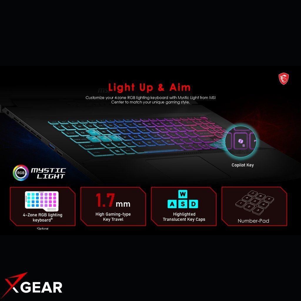 Laptop Gaming MSI Katana 15 HX B14WFK 294VN sở hữu bàn phím RGB 4