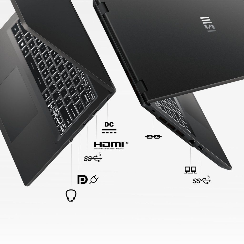 Laptop MSI Venture 14 AI A1MG 005VN đa dạng cổng kết nối ngoại vi