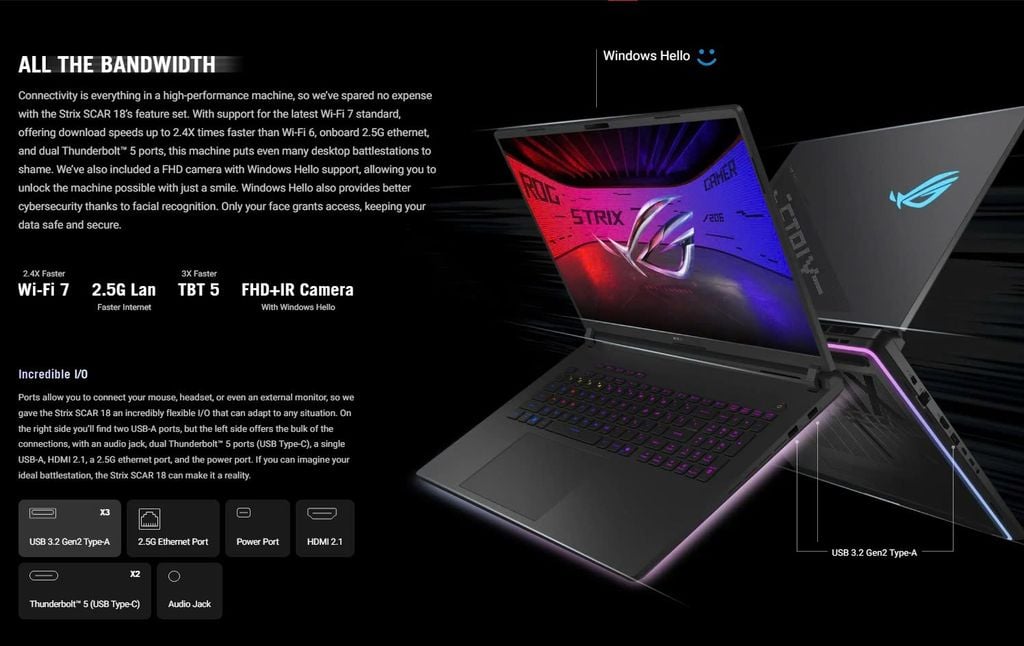 Xgear Laptop Gaming Asus ROG Strix SCAR 18 G835LX-SA193W