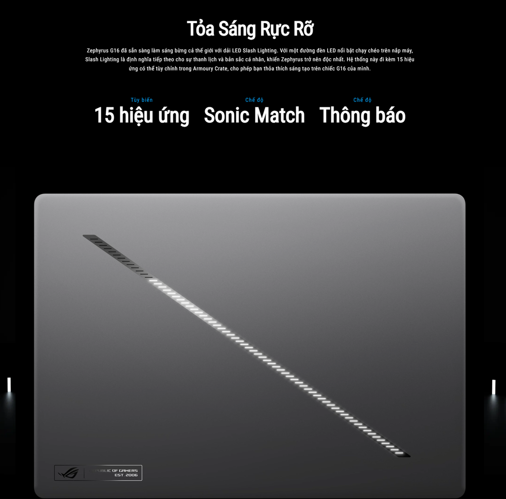 Thiết kế Laptop Gaming Asus ROG Zephyrus G16 GU605CM-QR078W
