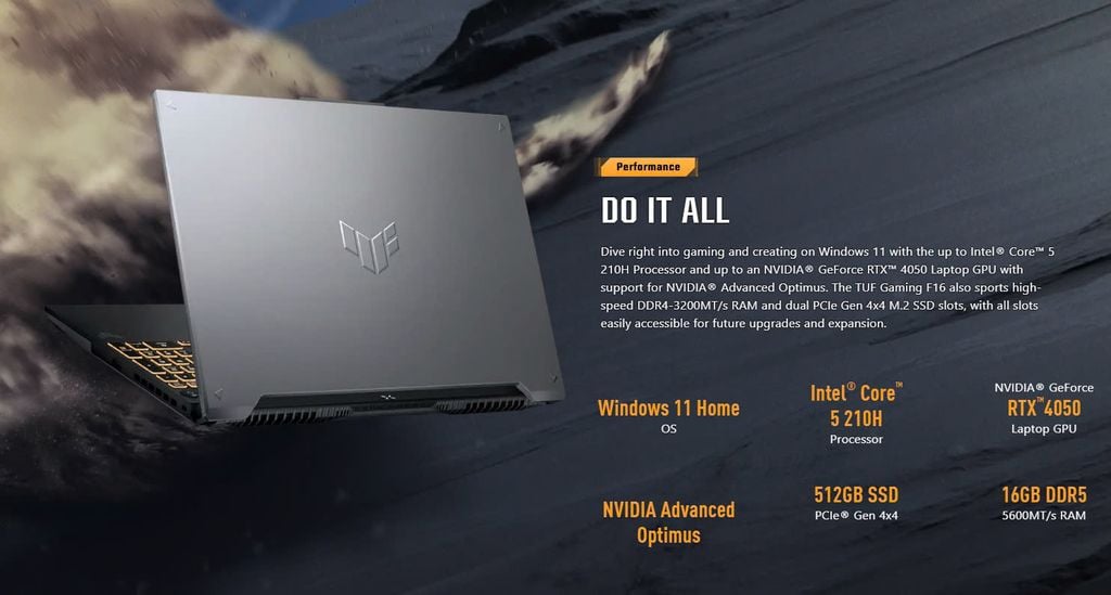 Hiệu năng Laptop Gaming Asus TUF F16 FX607VU-RL045W