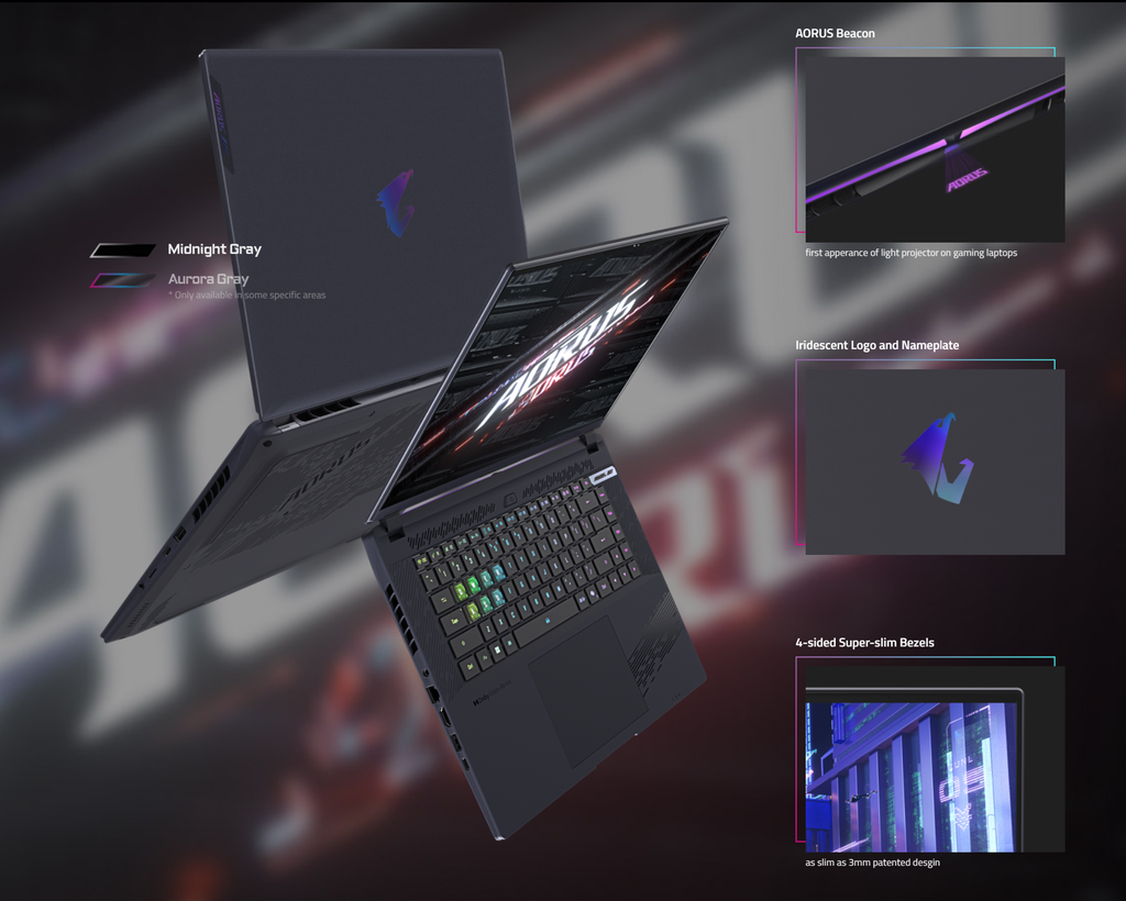 Thiết kế Laptop Gaming Gigabyte Aorus 16X X6LAG 9RX6L9KGDSJIXDVN010