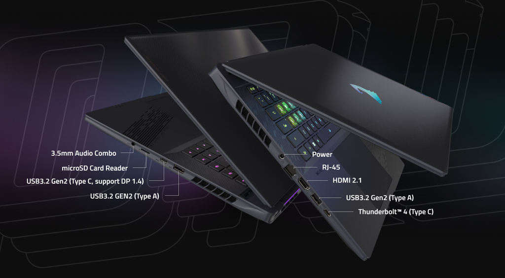 Kết nối Laptop Gaming Gigabyte Aorus 16X X6LAG 9RX6L9KGDSJIXDVN010