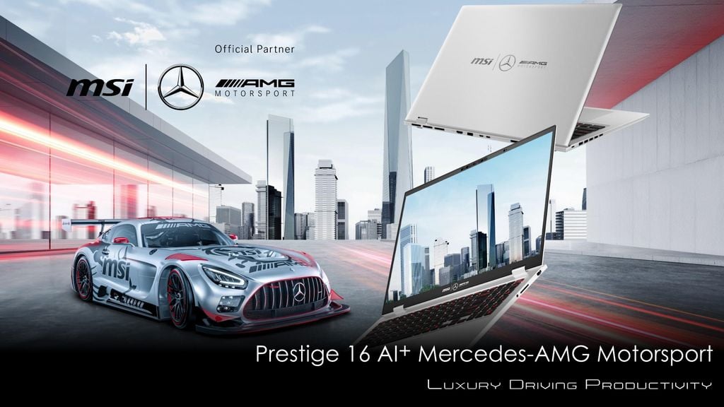Laptop MSI Prestige 16 AI+ Mercedes AMG thiết kế hiện đại tinh tế
